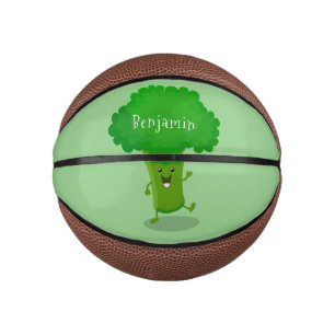 Niedliche Kawaii tanzende Broccoli Cartoon-Abbildu Mini Basketball