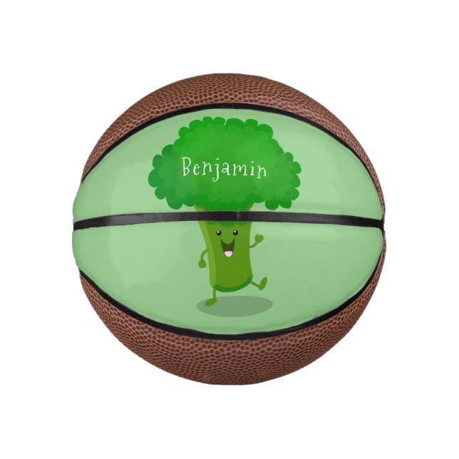 Niedliche Kawaii tanzende Broccoli Cartoon-Abbildu Mini Basketball (Vorderseite)