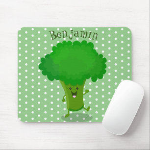 Niedliche Kawaii tanzende Broccoli Cartoon-Abbildu Mousepad