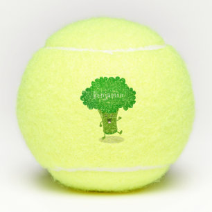Niedliche Kawaii tanzende Broccoli Cartoon-Abbildu Tennisbälle