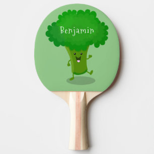Niedliche Kawaii tanzende Broccoli Cartoon-Abbildu Tischtennis Schläger