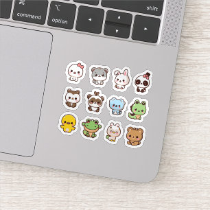 Niedliche Kawaii-Tiere Aufkleber Set