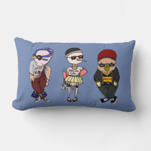 Niedliche Kawaii-Vögel mit Kleidung Lendenkissen