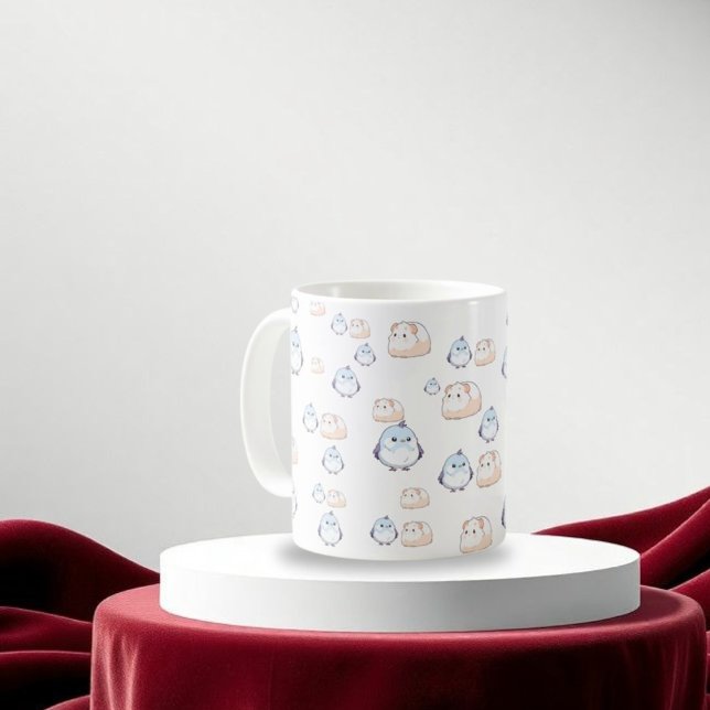 Niedliche Kawaii-Vögel und Guinea Schweine.Kawaii- Kaffeetasse (Von Creator hochgeladen)