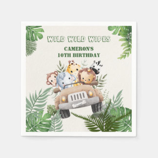 Niedliche Kawaii-Wildsafari-Tiere Party Serviette