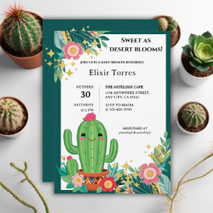 Niedliche Kawaii Wüste Bloom Floral Cactus Baby Du Einladung