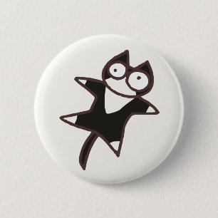 Niedliche Kawaii zweifarbige Katze {Lose Katzen} Button