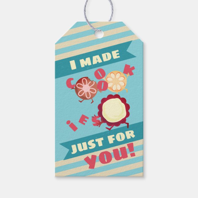 Niedliche Kekse, die aus der Küche personalisiert  Geschenkanhänger (Vorderseite)