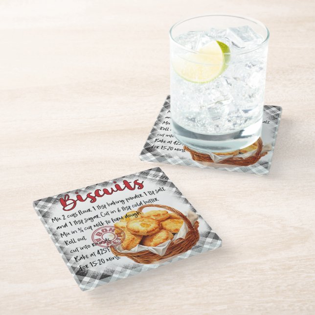 Niedliche Kekse Rezept Glasuntersetzer (Schrägansicht)