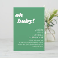 Niedliche Kelly Green Moderne Oh Babydusche