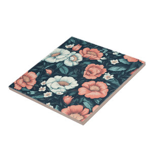Niedliche Keramik mit Vintager Rose - Fliesen für