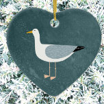 Niedliche Keramik Seagull Keramik Ornament<br><div class="desc">Eine freche Möwe,  die vom tiefen,  grünen Ozean stehend ist. Ideal für diejenigen,  die Liebe Seevögel und die Küste. Originelle Kunst von Nic Squirrell.</div>