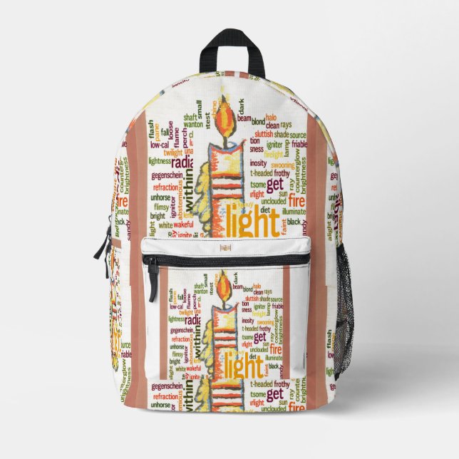 Niedliche Kerzenflamme der neuesten Light Text Art Bedruckter Rucksack (Vorderseite)