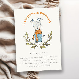 Niedliche keuchige Winterrutsche jeden Geburtstag Dankeskarte