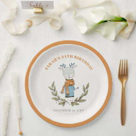 Niedliche keuchige Winterrutsche jeden Geburtstag Pappteller