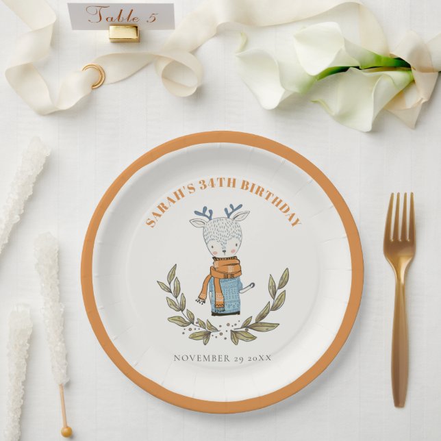 Niedliche keuchige Winterrutsche jeden Geburtstag Pappteller (Hochzeit)