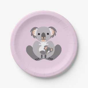 Niedliche Keule - KOALA - Australien - Rosa Pappteller
