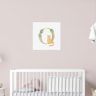 Niedliche Kids Animal LEOPARD Monogramm O Kinderzi Poster