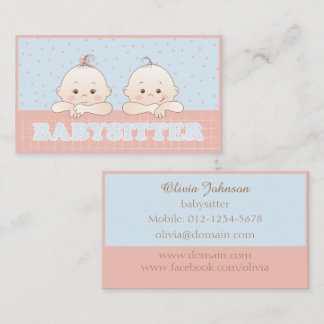 Niedliche Kids Babysitter Pastell Color Business C Visitenkarte