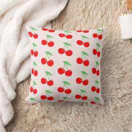 Niedliche Kids Cherry Muster mit hellrosa Hintergr Kissen