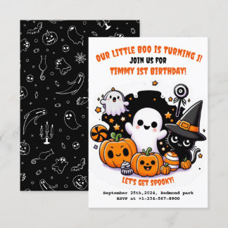 Niedliche Kids Halloween 1. Geburtstag Einladung
