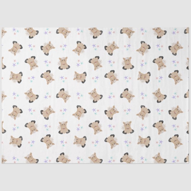 Niedliche Kids Horse Barnyard Landtiere Seidenpapier (Vorderseite)