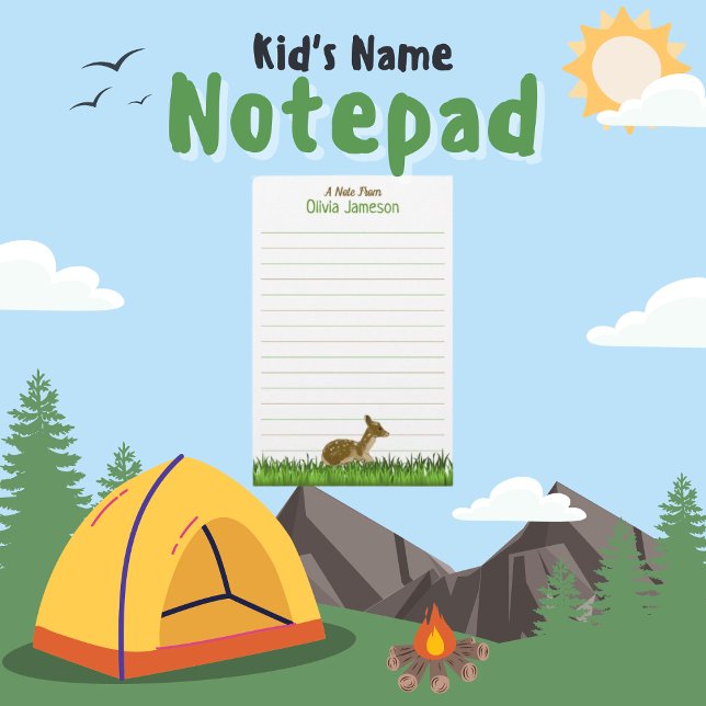 Niedliche Kid's Name Woodland Animal Lined Station Briefpapier (Von Creator hochgeladen)