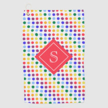 Niedliche Kids Red Rainbow Dots Monogramm