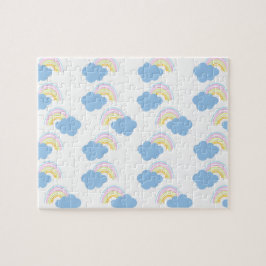 Niedliche Kids Regenbogenwolken Whimisistisch Puzzle
