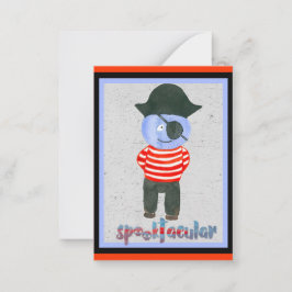 Niedliche Kids Spookowy Halloween Cartoon Piratenp Mitteilungskarte