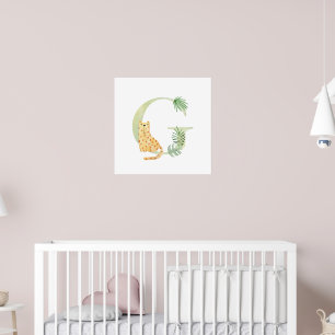 Niedliche Kids Tier LEOPARD Monogramm G Kinderzimm Poster