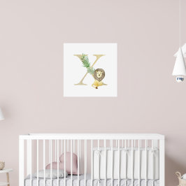 Niedliche Kids tierisches LIBE-Monogramm-X-Kinderz Poster