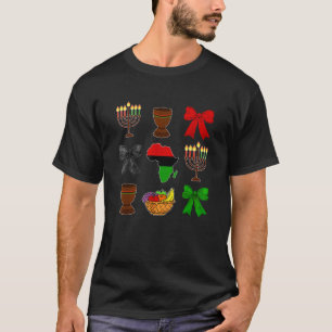 Niedliche Kinara Sieben Kerzen Grundsätze Kwanzaa  T-Shirt