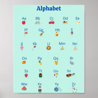 Niedliche Kinder ABC Alphabet Poster | Children Wa
