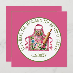 Niedliche Kinder backen Geburtstagsparty Einladung