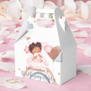 Niedliche Kinder Balloon African American Girls Bi Geschenkschachtel