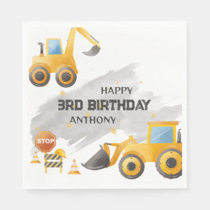 Niedliche Kinder Bau Geburtstag Serviette