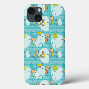 Niedliche Kinder, die auf dem Strandmuster spielen Case-Mate iPhone Hülle