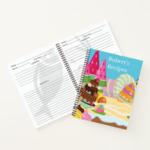 Niedliche Kinder fügen ein Rezept-Notebook hinzu