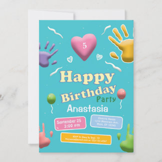 Niedliche Kinder Geburtstagsfeiern Party Einladung