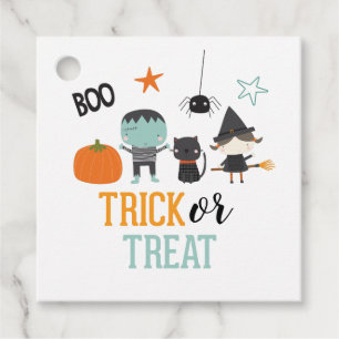 Niedliche Kinder Halloween-Geburtstagstrick oder T Geschenkanhänger