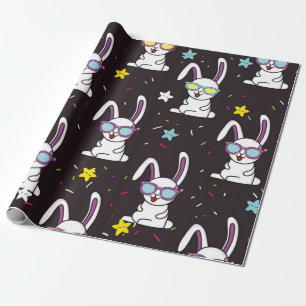 Niedliche Kinder Kaninchenmuster. Farbiges Kaninch Geschenkpapier