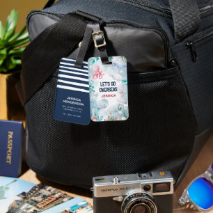 Niedliche Kinder "Let's go Overseas" Gepäckanhänger