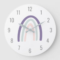 Niedliche Kinder Lila Pastete Rainbow Wall Clock