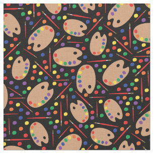 Niedliche Kinder mit  Farbpalette Stoff