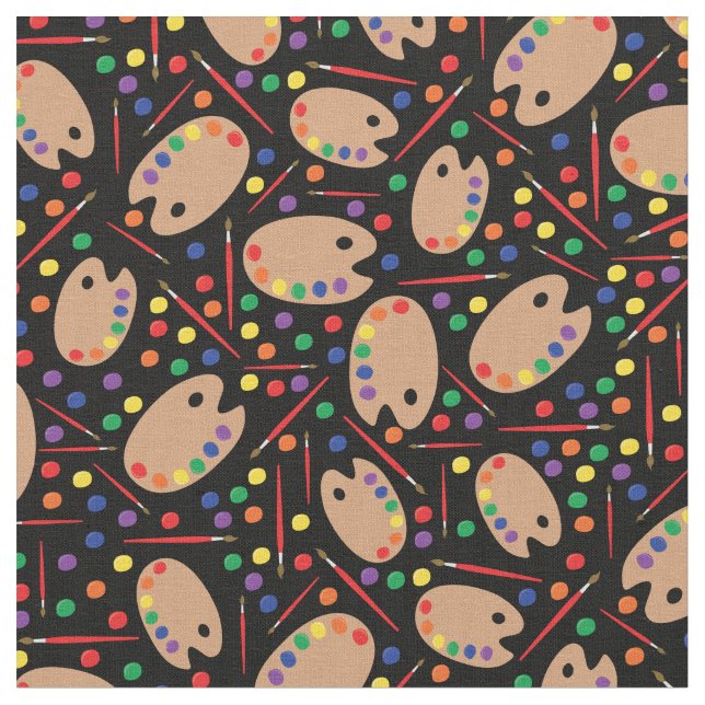 Niedliche Kinder mit  Farbpalette Stoff (Nahaufnahme)