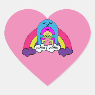 Niedliche Kinder Niedliche Hugs Kinder Sweet Herz-Aufkleber