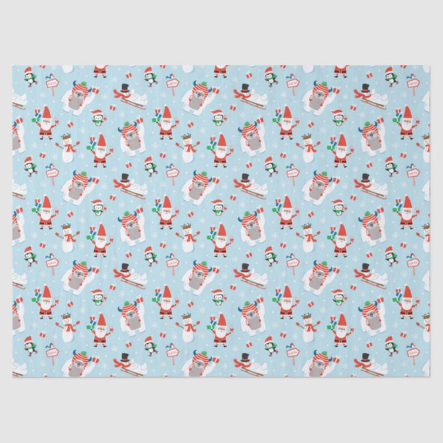 Niedliche Kinder Nordpol Weihnachten Seidenpapier (Vorderseite)
