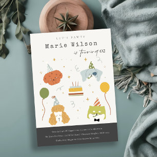 Niedliche Kinder Pawty Welpen Hunde jeden Alters G Einladung