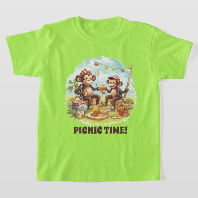 Niedliche Kinder Picknick-Affe geben Namen T-Shirt (Ablage )